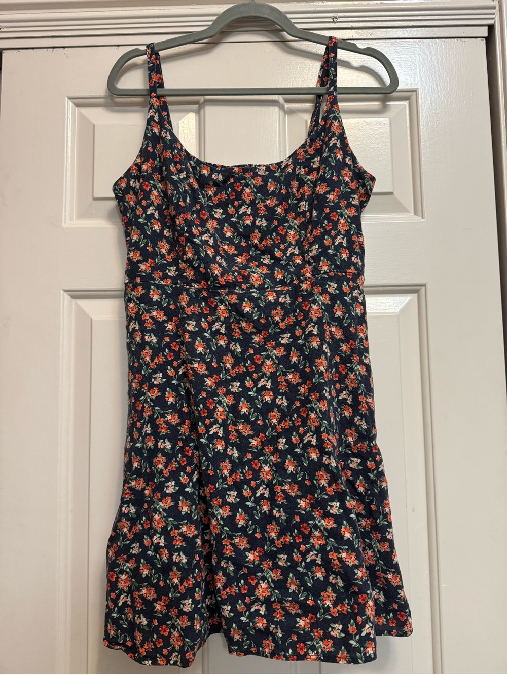 Old Navy Navy Floral Spaghetti Strap Sundress